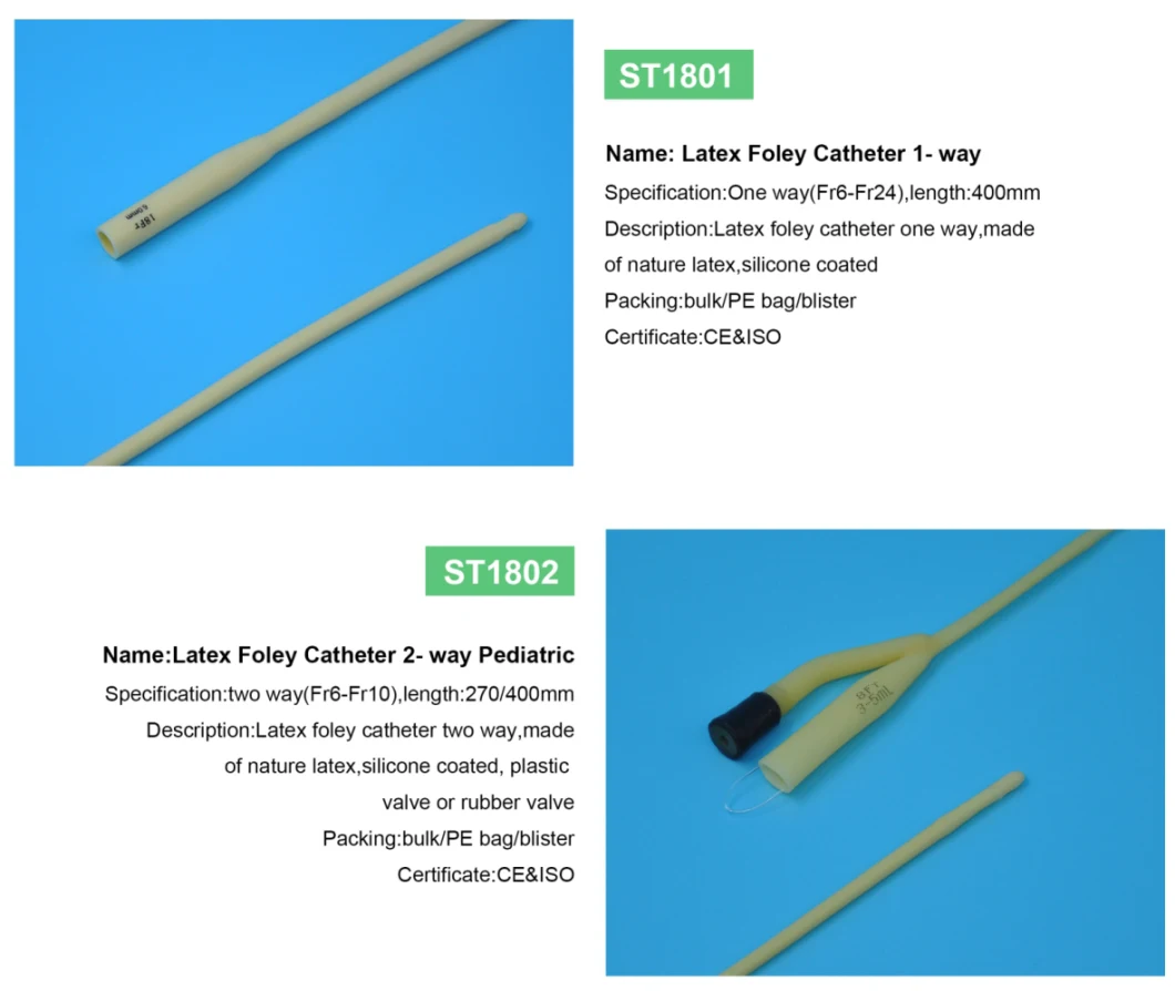 CE Certificated Cheaper Price Medical Sterile Disposable Latex and Silicone Foley Catheters Condom External Catheters