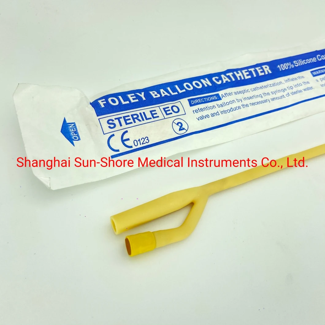 CE/ISO Certified Medical Disposable Sterile Silicone Coated Latex Foley Balloon Catheter / Urinary Catheter