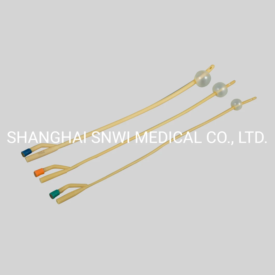 Disposable Hospital Medical Sterile 2 Way or 3 Way Silicone Coated Urinary Drainage Latex Foley Catheter for Male or Female Individual Package