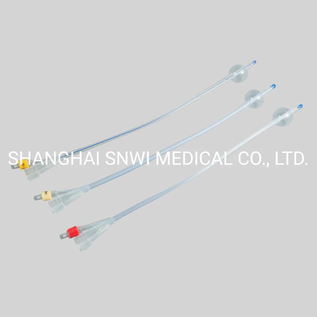 Disposable Hospital Medical Sterile 2 Way or 3 Way Silicone Coated Urinary Drainage Latex Foley Catheter for Male or Female Individual Package