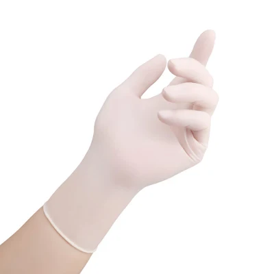 Latex-Handschuhe, Einweg-Latex-Handschuhe, puderfreie Box, chirurgische medizinische Untersuchung, Latex-Handhandschuhe